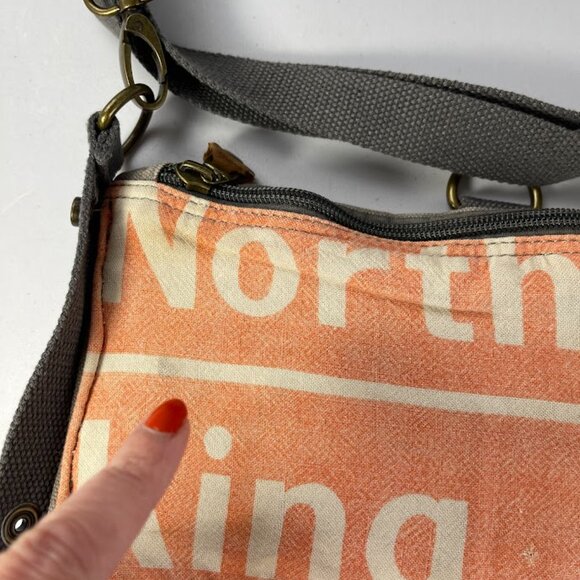 Selina Vaughan Studios Fold Over Seed Sack Canvas Cross Body Bag Fanny Pack Grey - Picture 15 of 16